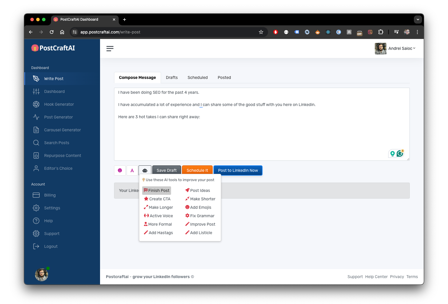 schedpilot interface